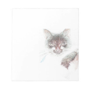 Angry Niedlich Cate Face Sketch Notizblock