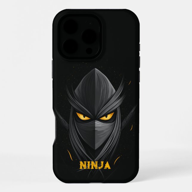 Angry Ninja Black iPhone 16 Pro Max Hülle (Rückseite)