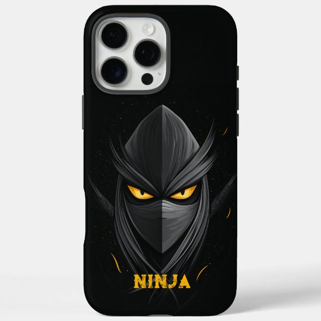 Angry Ninja Black iPhone 16 Pro Max Hülle (Rückseite)