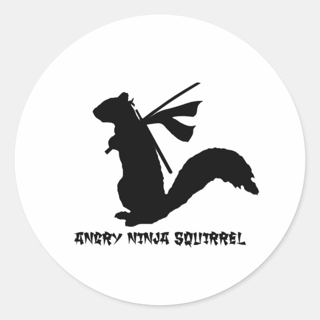 Angry Ninja Squirrel Collection Runder Aufkleber (Vorderseite)
