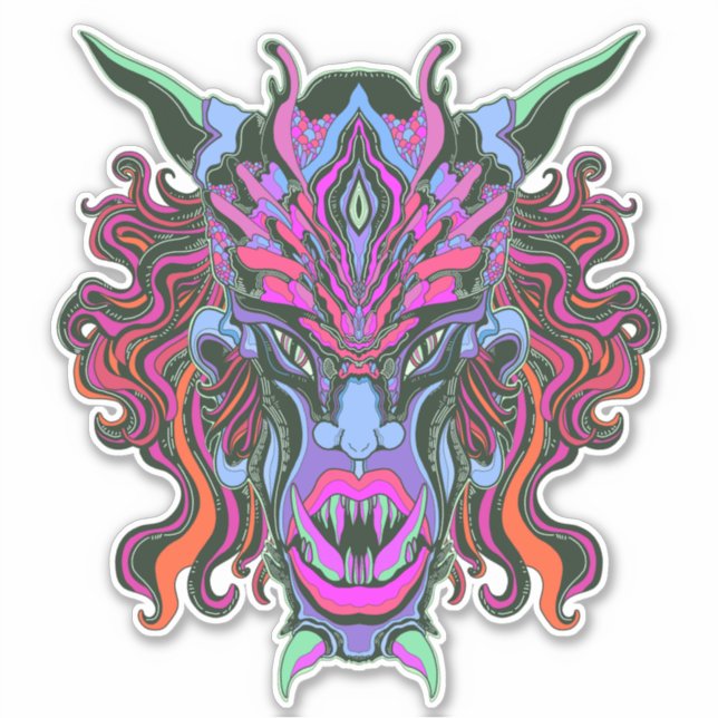 Angry Oni Aufkleber (Vorderseite)