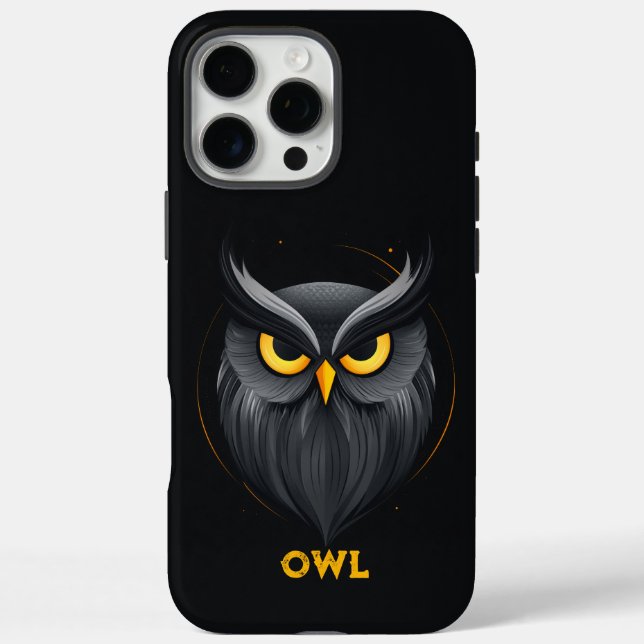 Angry Owl Black iPhone 16 Pro Max Hülle (Rückseite)