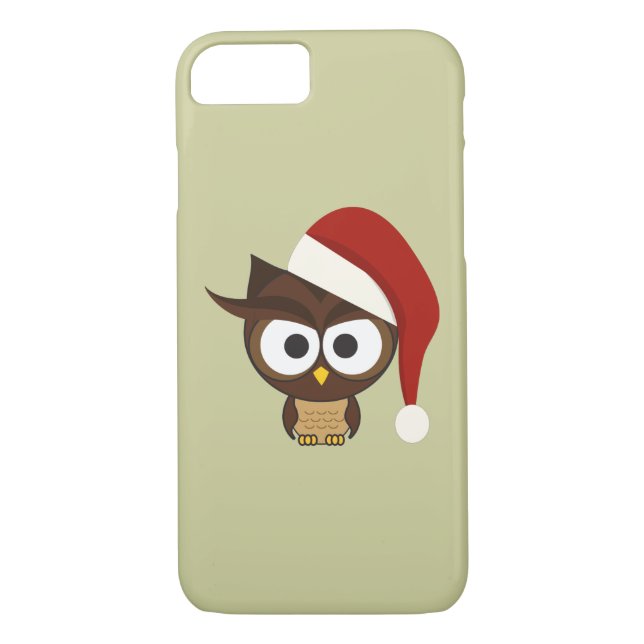 Angry Owl mit Weihnachtsmannmütze Case-Mate iPhone Hülle (Rückseite)