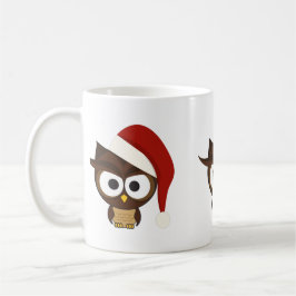 Angry Owl mit Weihnachtsmannmütze Kaffeetasse