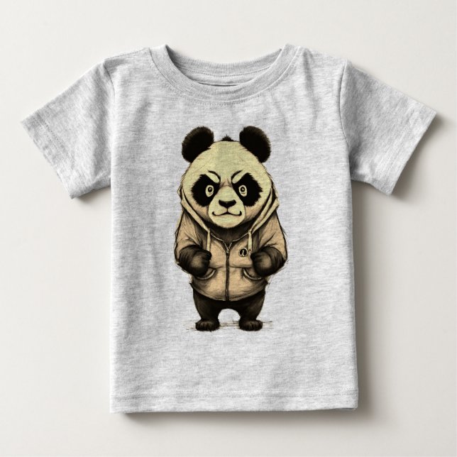 Angry Panda Süße Tier Design Baby T-shirt (Vorderseite)