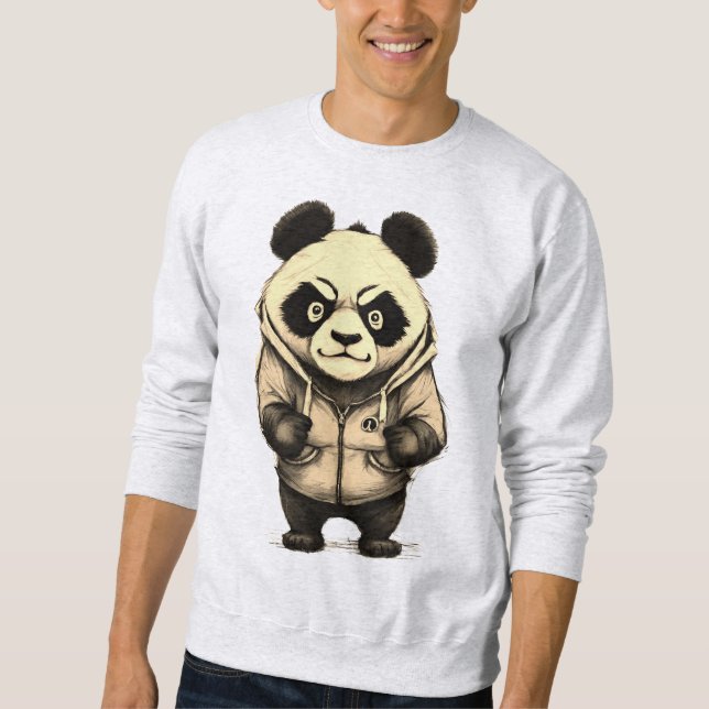 Angry Panda Süße Tier Design Sweatshirt (Vorderseite)