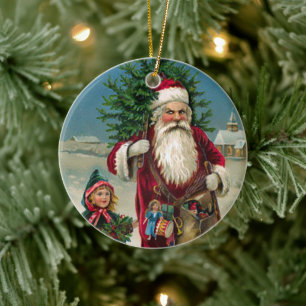 Angry Père Noël céramique ornement de Noël