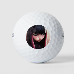 Angry Punk Rocker Girl Golfball