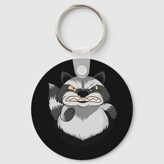 Angry Raccoon Schlüsselanhänger (Vorderseite)