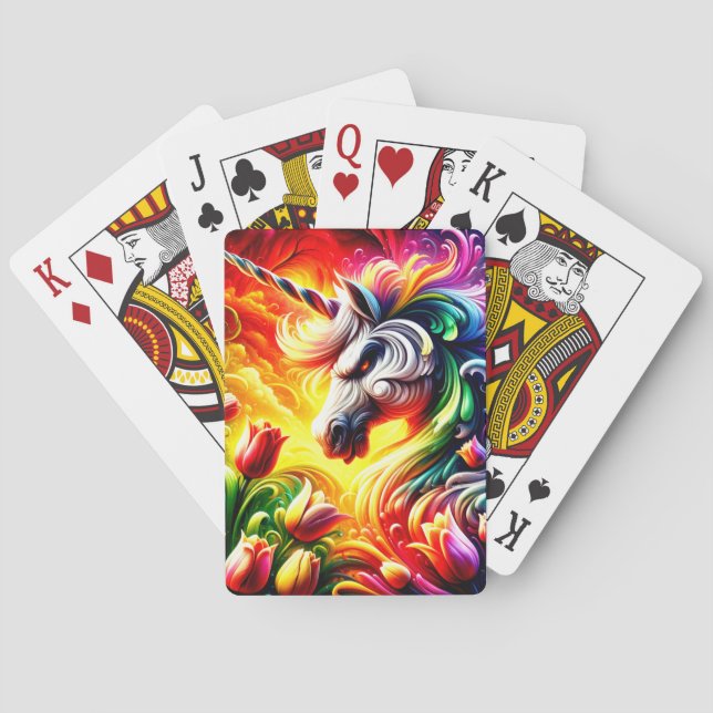 Angry Rainbow Unicorn Spielkarten (Rückseite)