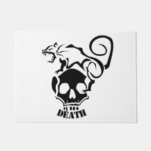 Angry Rat auf einem bösen Schädel Fußmatte