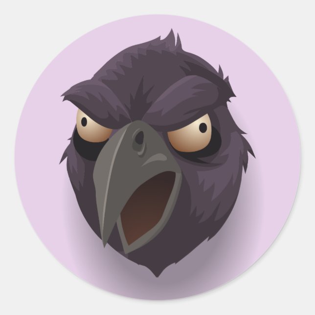 Angry Raven Aufkleber (Vorderseite)