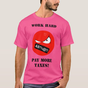 Angry Red Emoji zahlen mehr Steuern Männer weiß T-Shirt