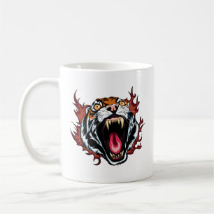Angry Roaring Tiger Face Kaffeetasse