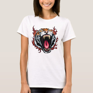 Angry Roaring Tiger Face T - Shirt