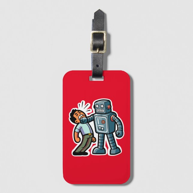 Angry Robot Gepäckanhänger (Vorderseite Vertikal)