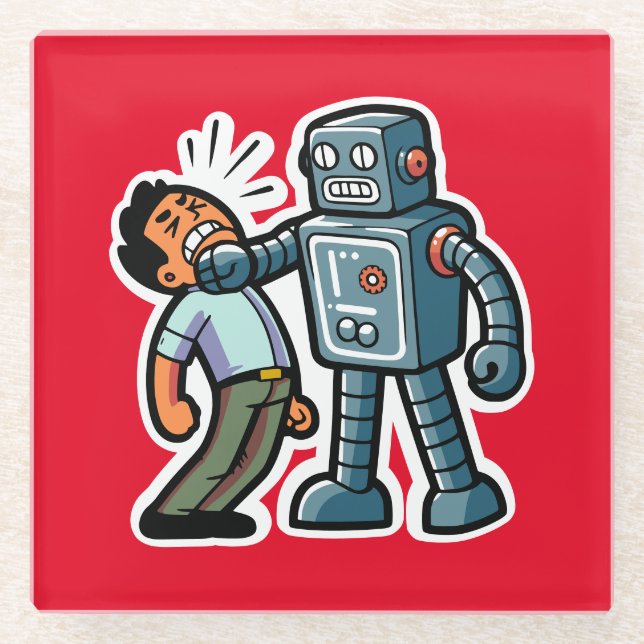 Angry Robot Glasuntersetzer (Vorderseite)