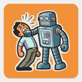 Angry Robot Quadratischer Aufkleber