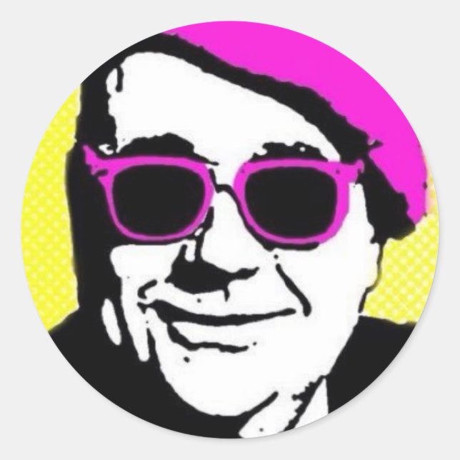 Angry Runder Aufkleber (Vorderseite)