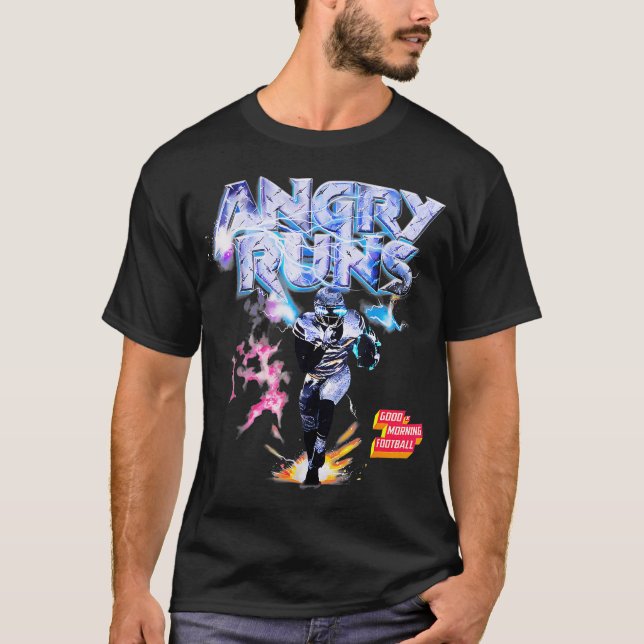 Angry Runs Good Morning Football Sport Lover Vinta T-Shirt (Vorderseite)