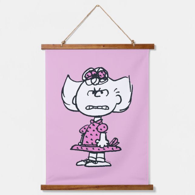 Angry Sally Wandteppich Mit Holzrahmen (Vorderseite)