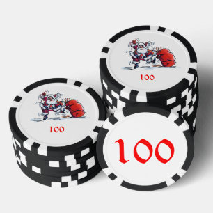 Angry Santa black 100 gestreifter Poker-Chip Pokerchips