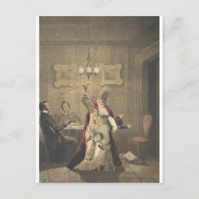 Angry Santa Feiertagspostkarte (Vorderseite)