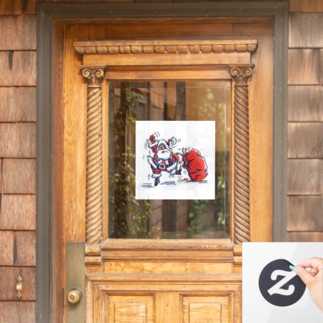 Angry Santa Fensterklemme Fensteraufkleber (Haustür)