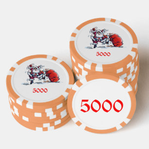 Angry Santa orange 5000 gestreifter Poker-Chip Pokerchips