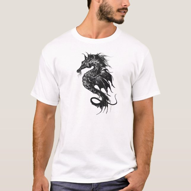 Angry Sea Horse im Schwarzen Meer T-Shirt (Vorderseite)