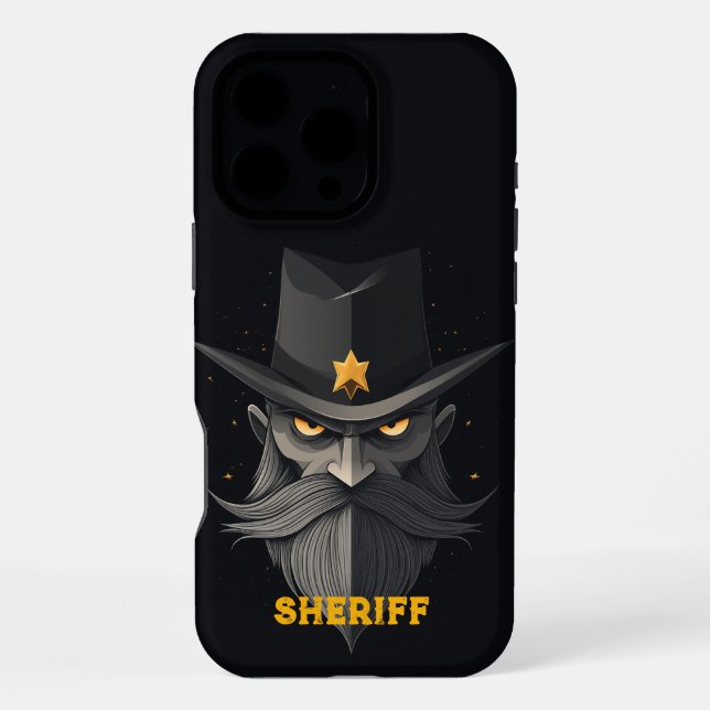 Angry Sheriff Black iPhone 16 Pro Max Hülle (Rückseite)