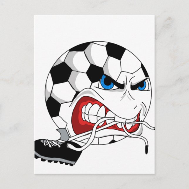 Angry Soccer Ball Postkarte (Vorderseite)
