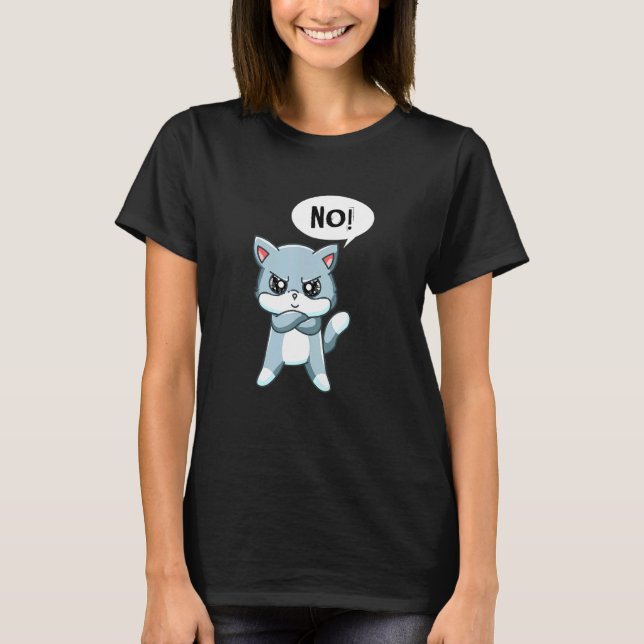 Angry Statement Cat T-Shirt (Vorderseite)