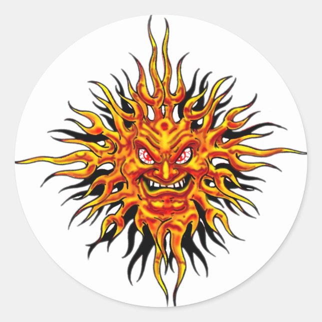 Angry Sun Sticker (Vorderseite)