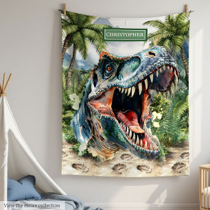 Angry T-Rex Blanket Personalisierter Individuelle  Fleecedecke