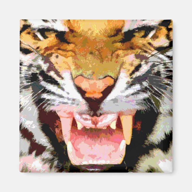 Angry Tiger - Augen des Tigers Magnet (Vorne)