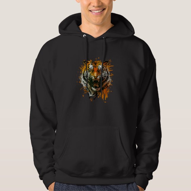 Angry Tiger for wild animal  Graphic Hoodie (Vorderseite)