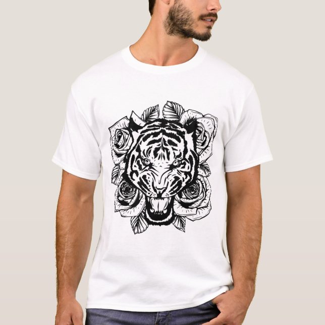 Angry Tiger Head T-Shirt (Vorderseite)