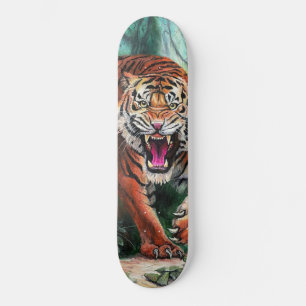 Angry Tiger im Dschungel Skateboard
