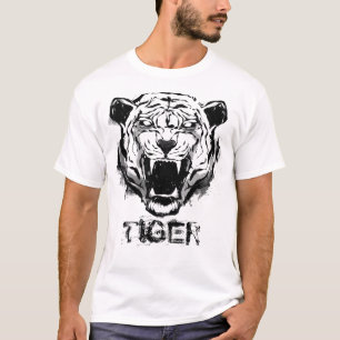 Angry Tiger Monochrome T-Shirt