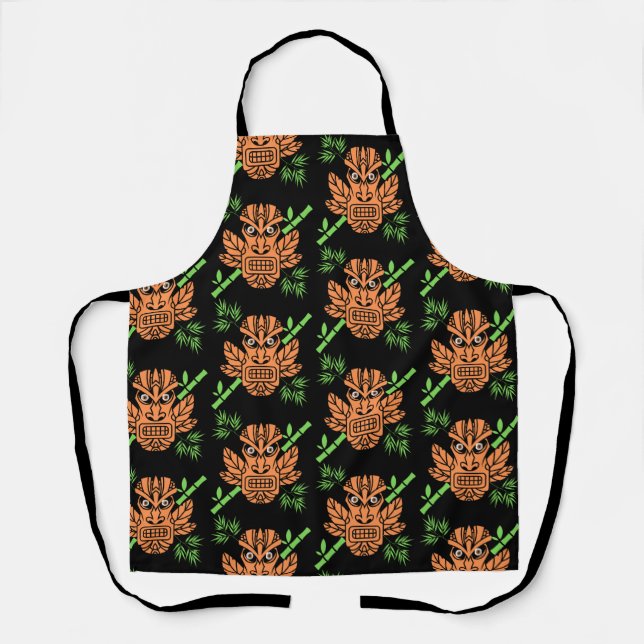 Angry Tiki Face Print Schürze (Vorderseite)
