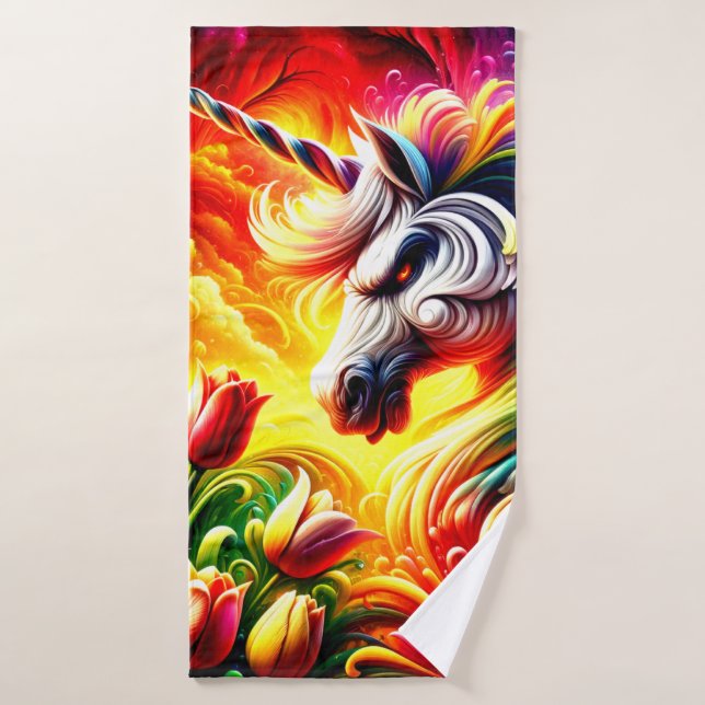 Angry Unicorn Badehandtuch (Badehandtuch)