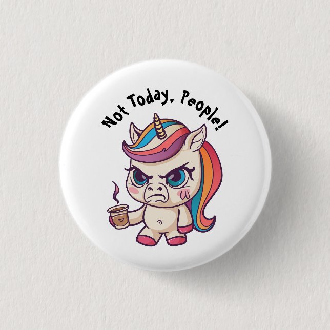 Angry Unicorn Button (Vorderseite)