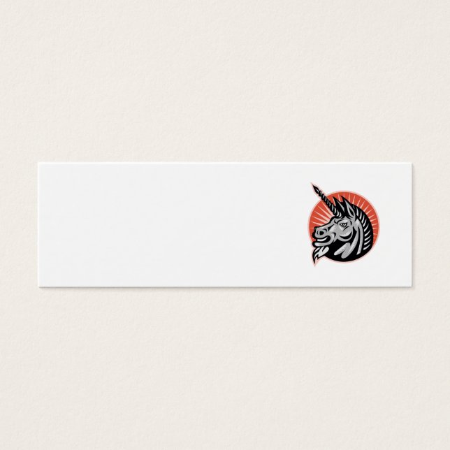 Angry Unicorn Kopf Retro-Holzschnitt (Vorderseite)