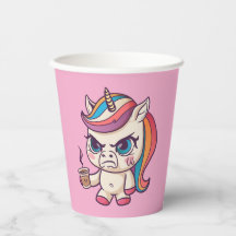 Angry Unicorn Paper Cup
