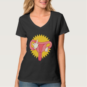 Angry Uterus Feminist Uterus zeigt Mittelfinger T-Shirt