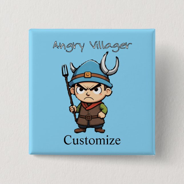 Angry Villager Pitchfork Thunder_Cove Button (Vorderseite)