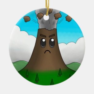 Angry Volcano Keramik Ornament
