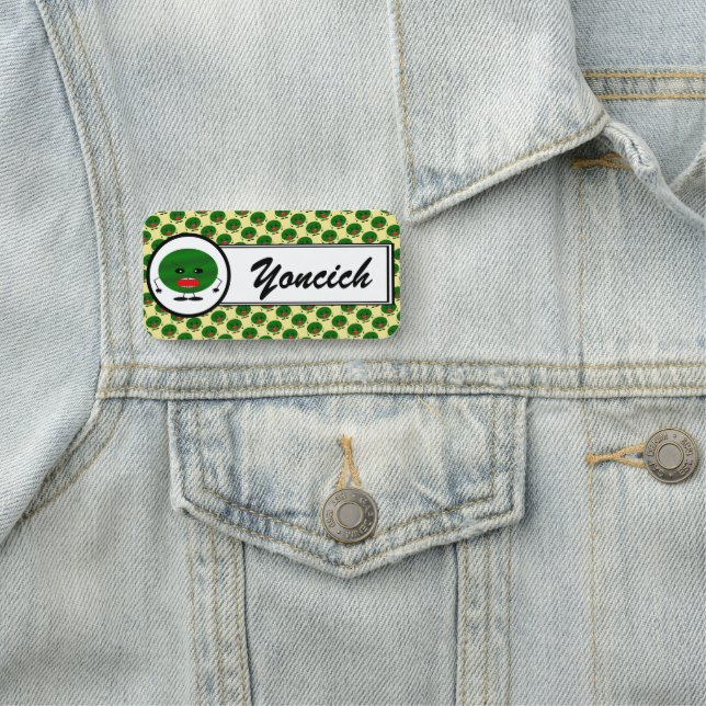 Angry Watermelon von Kenneth Yoncich Namensschild (Beispiel)