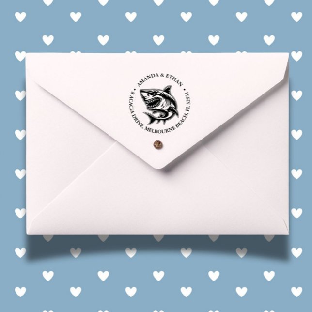 Angry White Shark Theme Permastempel (perfect for planners or notes. Add a creative touch with this unique stamp today!)